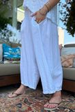 Sandbar Linen Blend Barrel Culotte Pant White